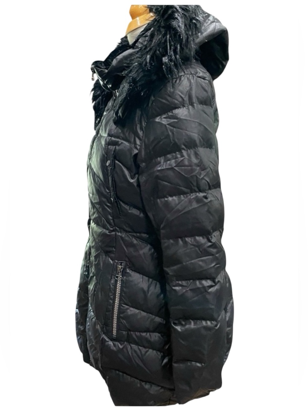 Marc New York 164854 Women's Shirley Faux Fur Trim Hood Parka Black Sz.Large - Picture 6 of 15